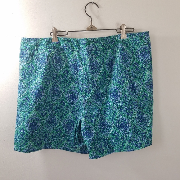Talbots Pants - Talbots 16 shorts tropical boho blue teal nautical